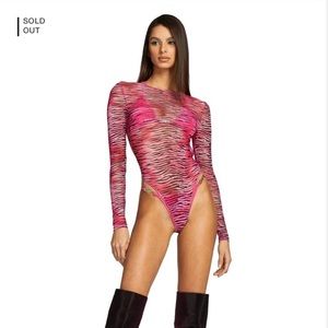 I.AM.GIA POISON pink zebra sheer bodysuit and matching bikini liners